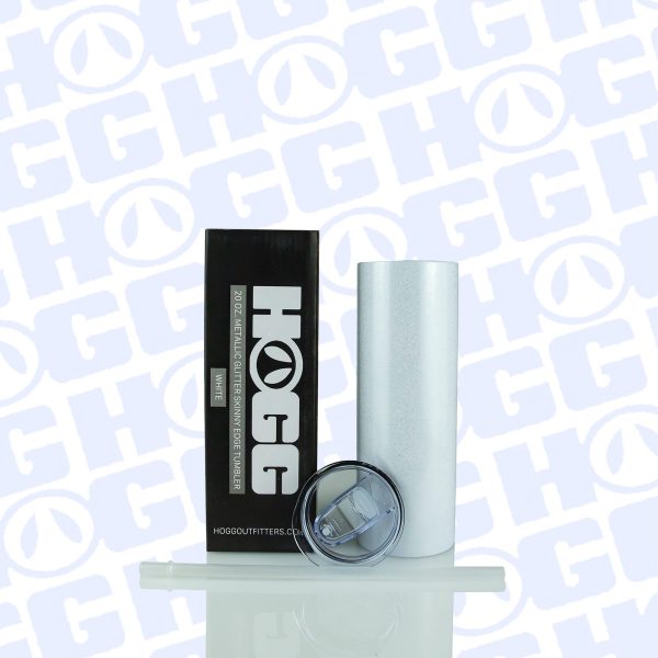 20oz SUBLIMATABLE METALLIC GLITTER SKINNY EDGE TUMBLER - WHITE Hot on Sale - Image 3