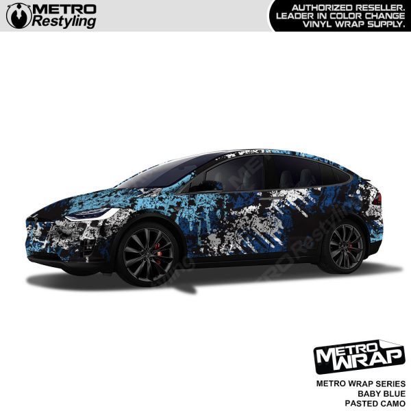 Metro Wrap Pasted Baby Blue Camouflage Vinyl Film Discount - Image 2