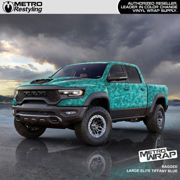 Metro Wrap Large Ragged Elite Tiffany Blue Camouflage Vinyl Film on Sale - Image 3