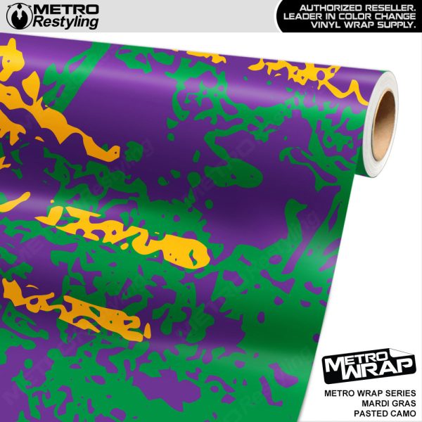 Metro Wrap Pasted Mardi Gras Camouflage Vinyl Film on Sale