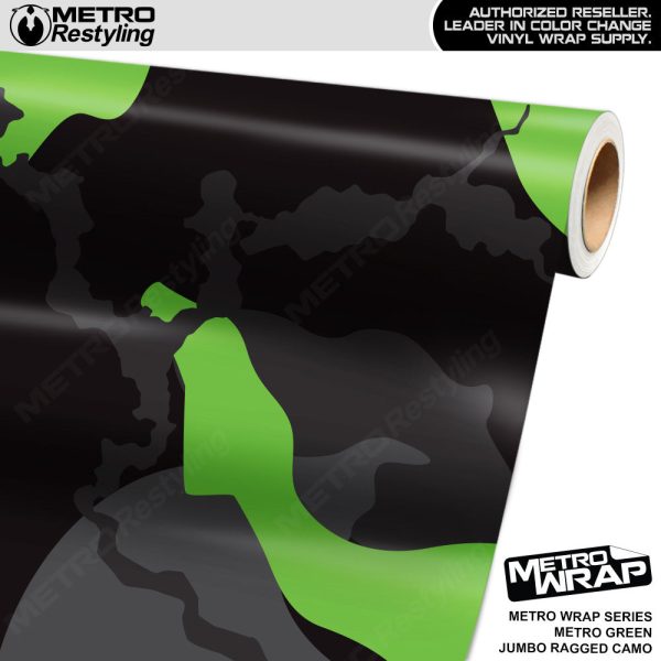 Metro Wrap Jumbo Ragged Metro Green Camouflage Vinyl Film Discount