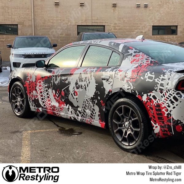 Metro Wrap Tire Splatter Red Tiger Camouflage Vinyl Film Online Hot Sale - Image 5