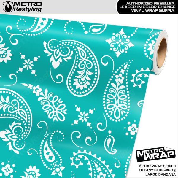 Metro Wrap Large Bandana Tiffany Blue White Vinyl Film Discount