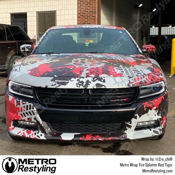 Metro Wrap Tire Splatter Red Tiger Camouflage Vinyl Film Online Hot Sale - Image 4