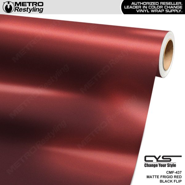 CYS Matte Frigid Red Black Flip Vinyl Wrap | CMF-437 Fashion