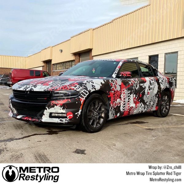 Metro Wrap Tire Splatter Red Tiger Camouflage Vinyl Film Online Hot Sale - Image 3