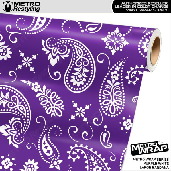 Metro Wrap Large Bandana Purple White Vinyl Film For Discount