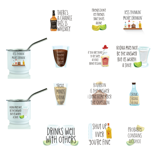 SHOT GLASS SAYINGS - DIGITAL SUBLIMATION DESIGNS Sale - Image 3