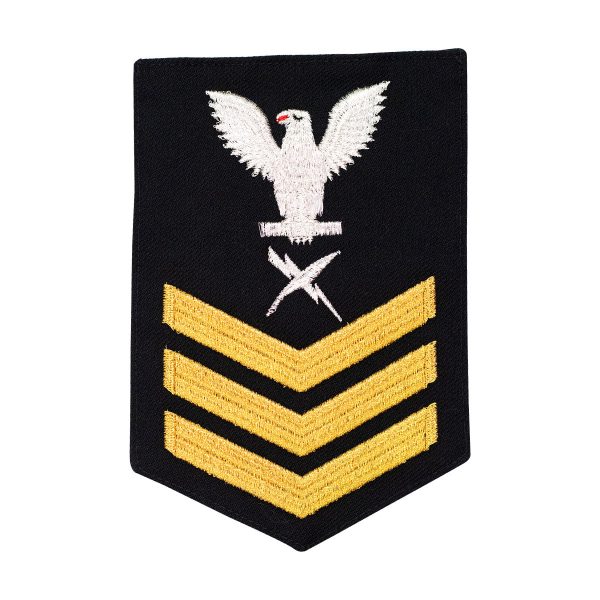 Navy E6 MALE Rating Badge: Cryptologic Technician - blue Hot on Sale - Image 2